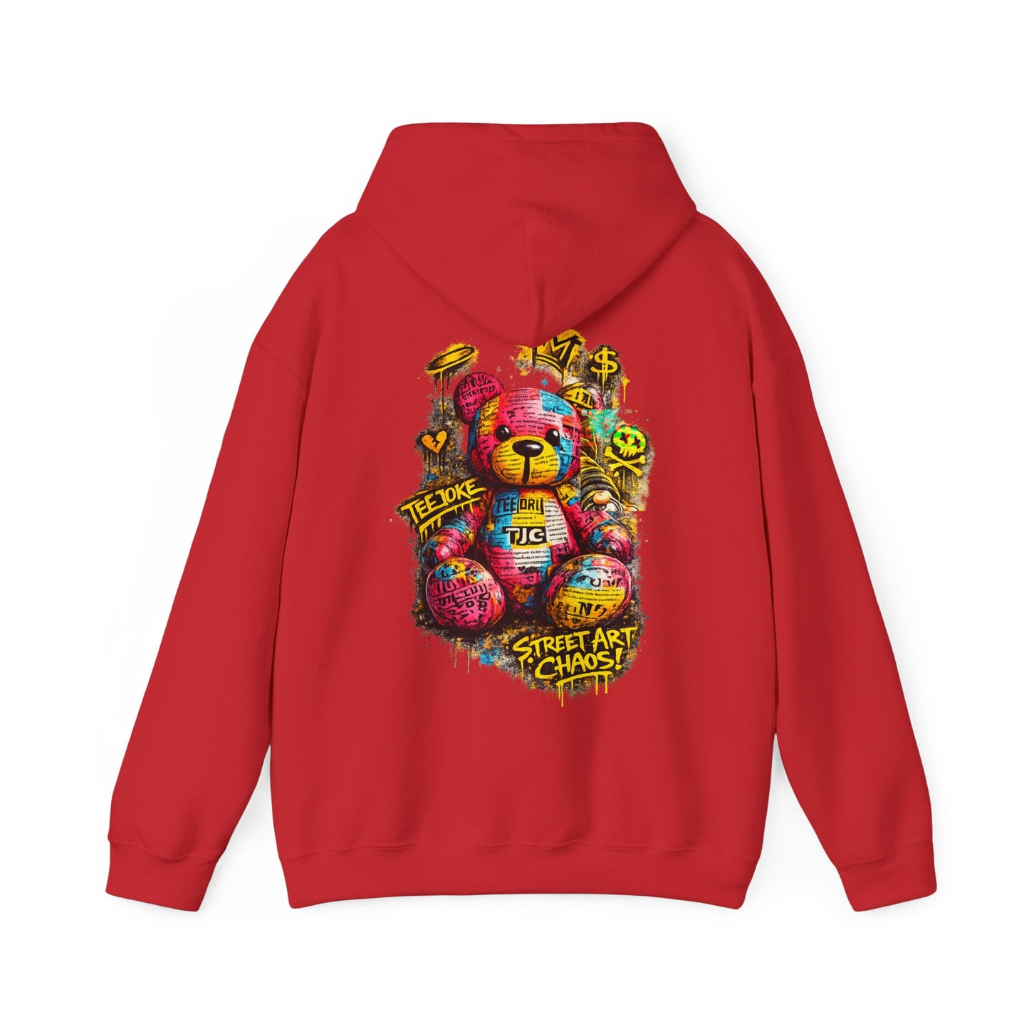 Street Art Teddy Hoodie — Colorful Graffiti Bear Sweatshirt