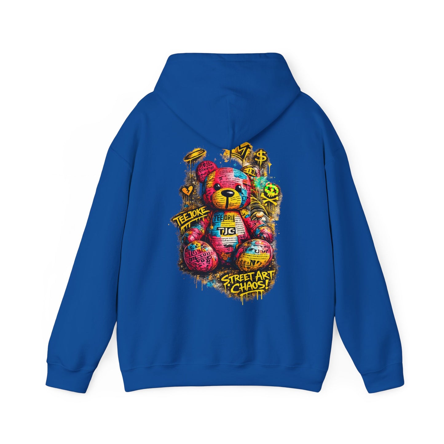 Street Art Teddy Hoodie — Colorful Graffiti Bear Sweatshirt