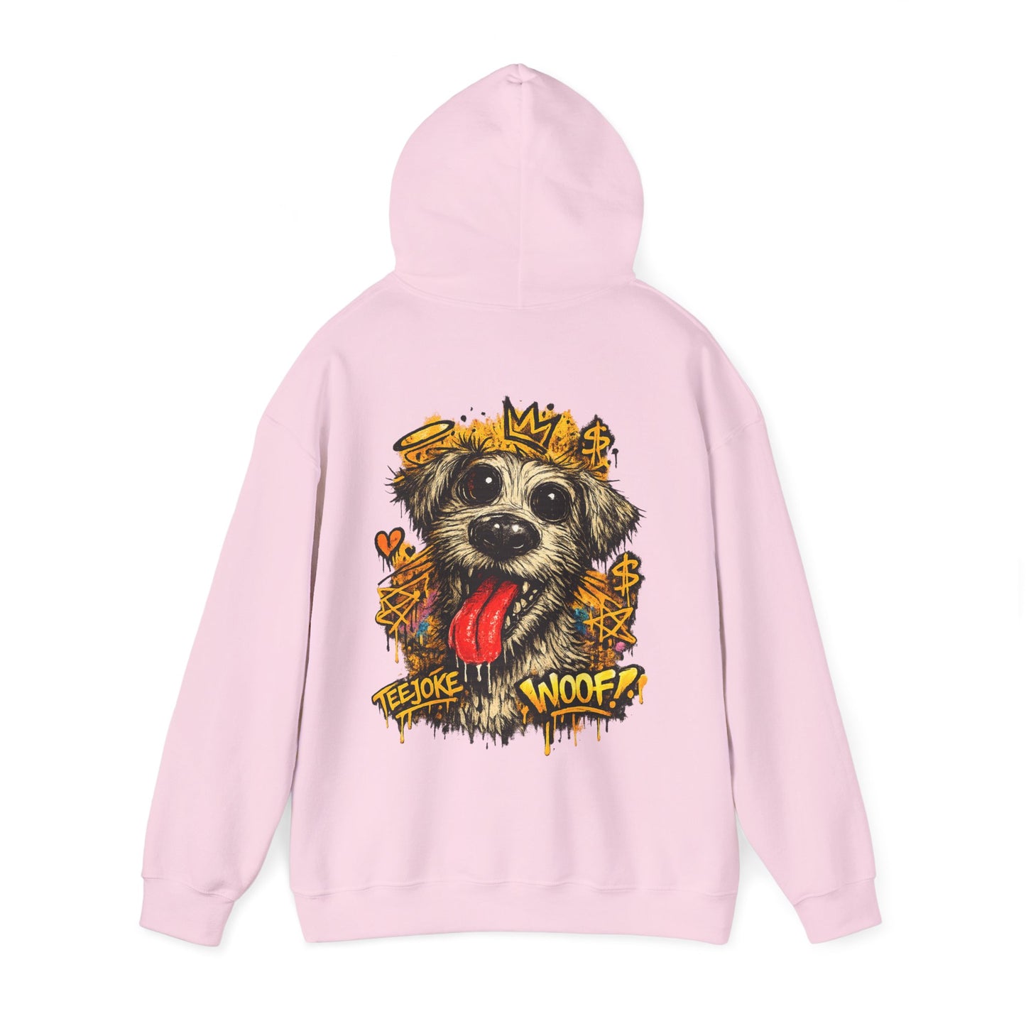 TeeJoke Sweatshirt “Graffiti Dog – Woof!” – Street Art Hoodie 