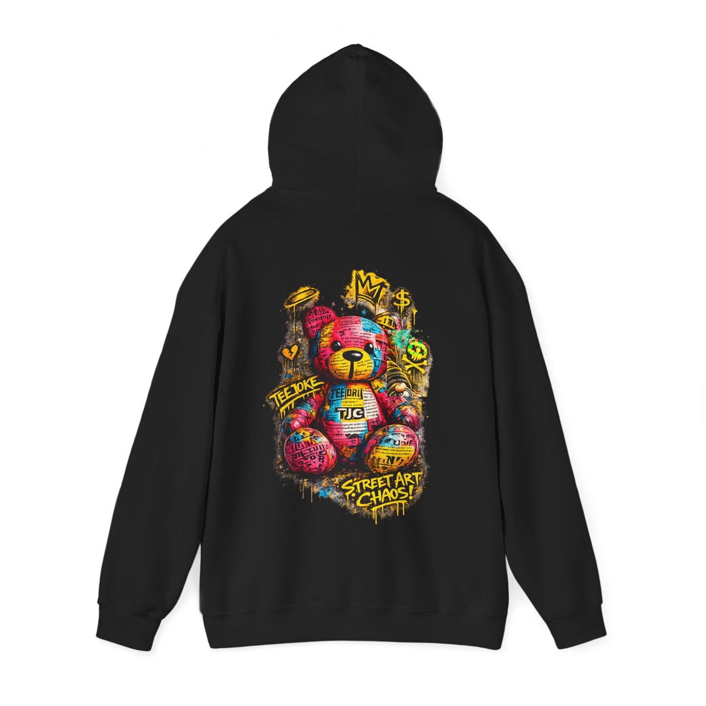 Street Art Teddy Hoodie — Colorful Graffiti Bear Sweatshirt