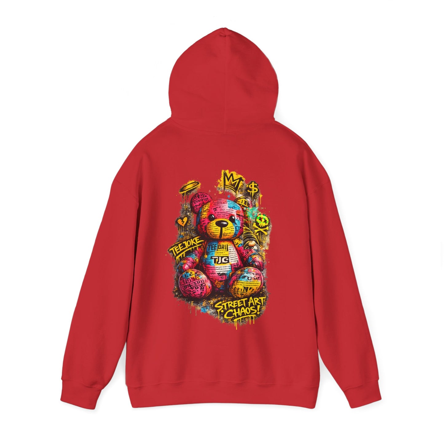 Street Art Teddy Hoodie — Colorful Graffiti Bear Sweatshirt