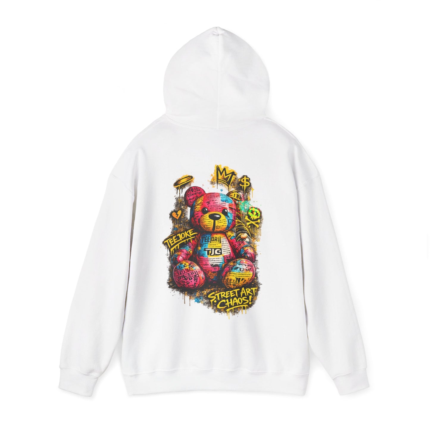 Street Art Teddy Hoodie — Colorful Graffiti Bear Sweatshirt
