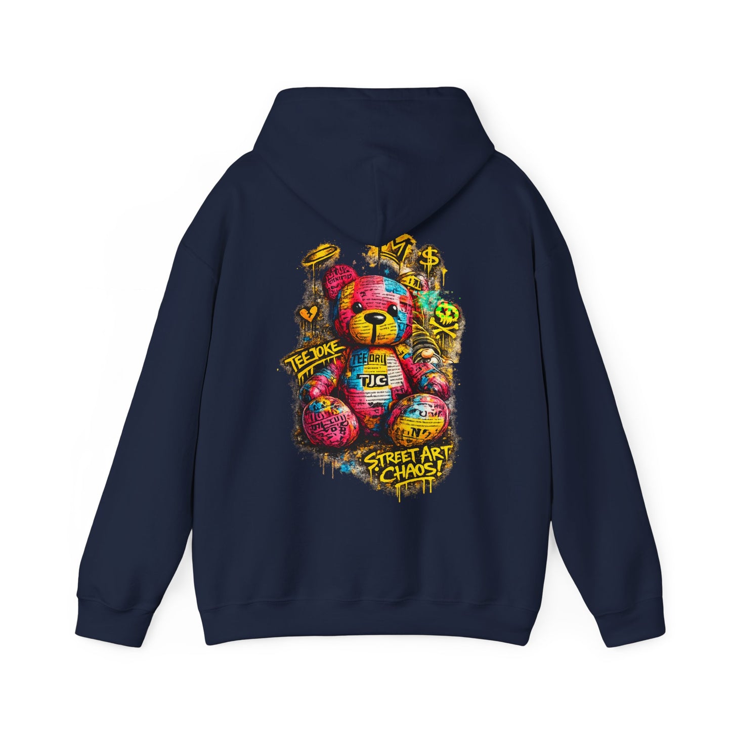 Street Art Teddy Hoodie — Colorful Graffiti Bear Sweatshirt