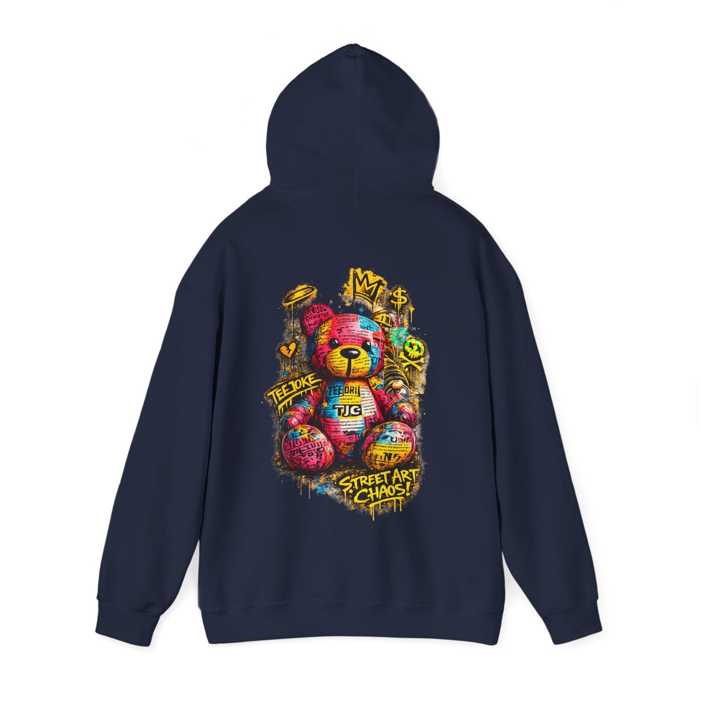 Street Art Teddy Hoodie — Colorful Graffiti Bear Sweatshirt