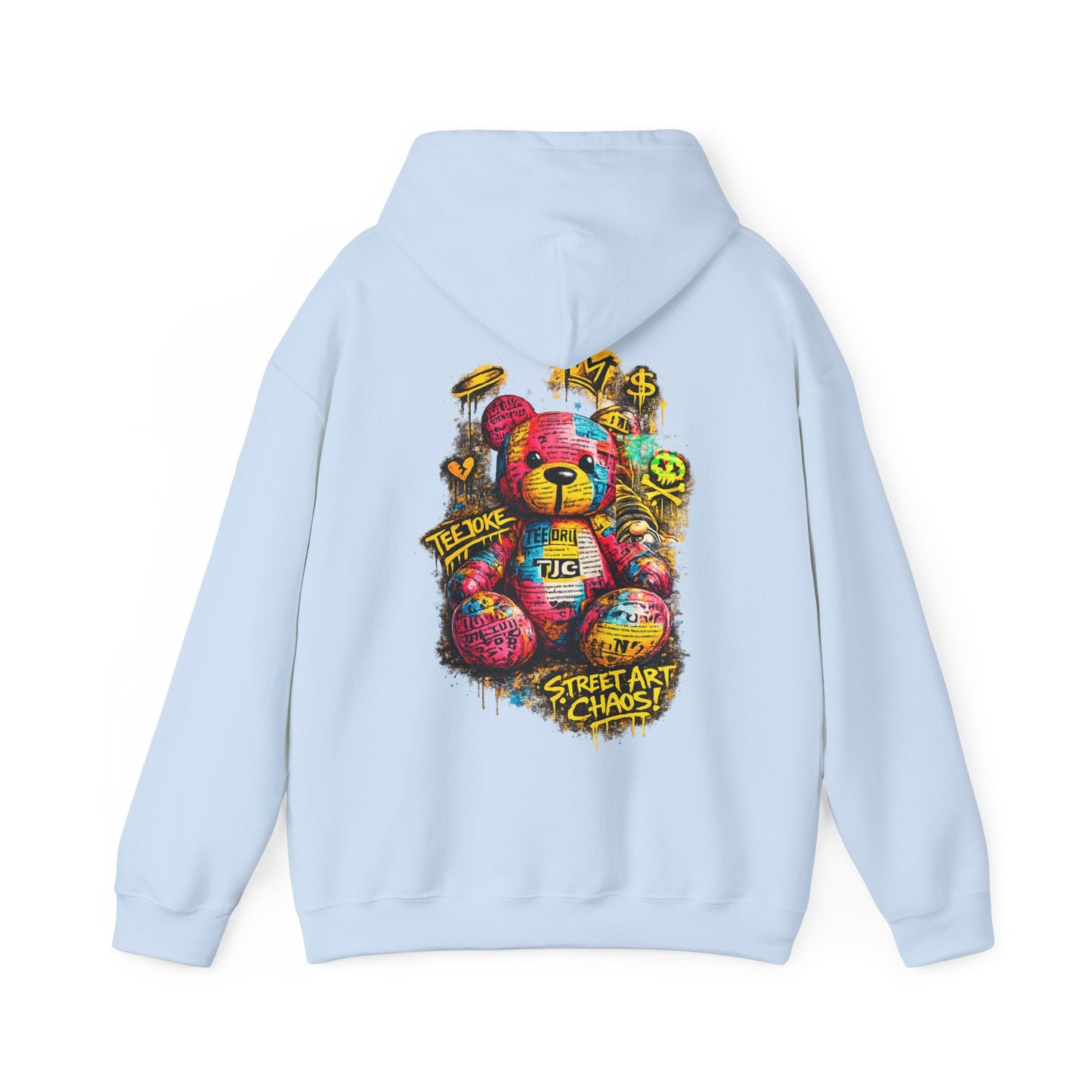 Street Art Teddy Hoodie — Colorful Graffiti Bear Sweatshirt