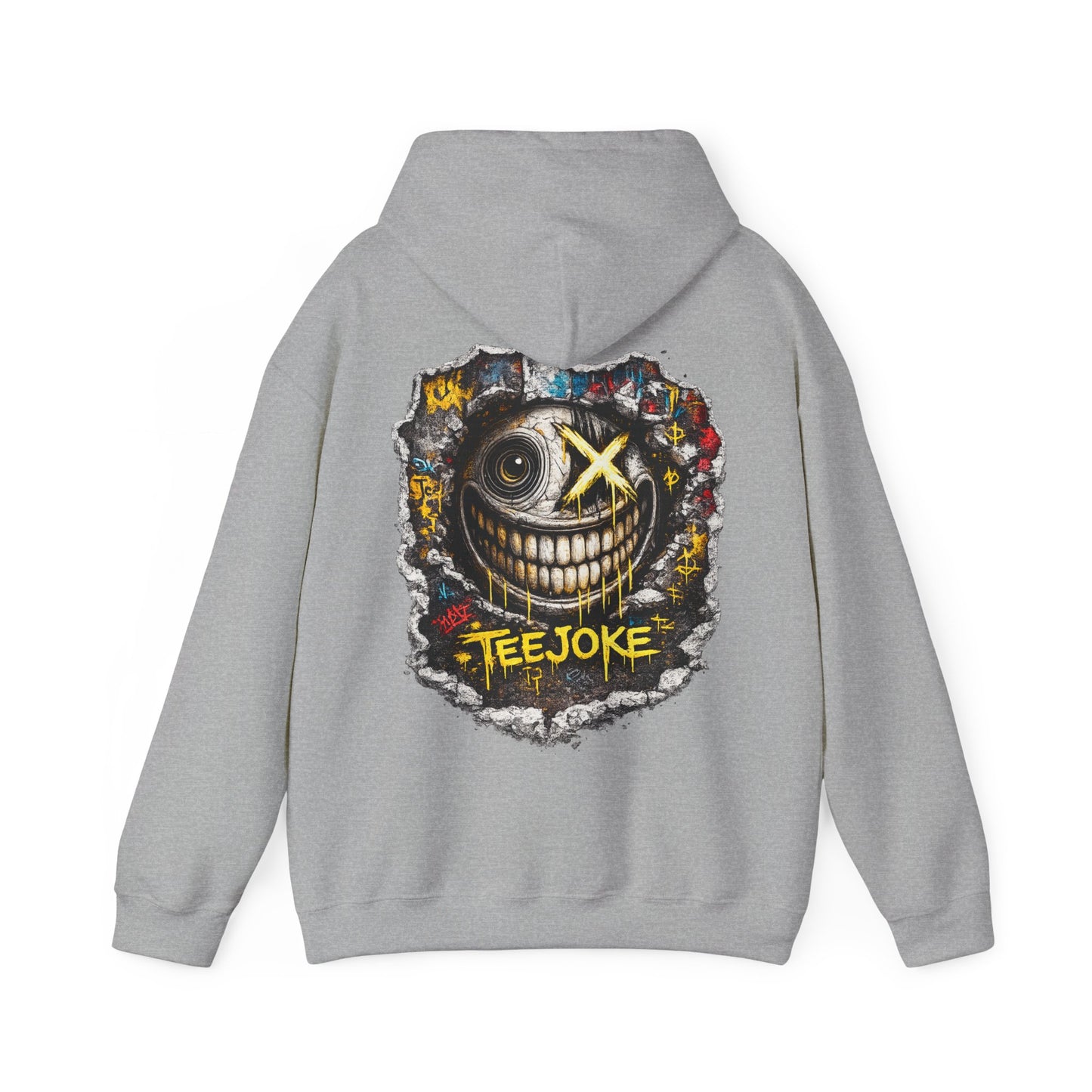 Sudadera TeeJoke “Broken Smile” – Street Art Chaos Hoodie