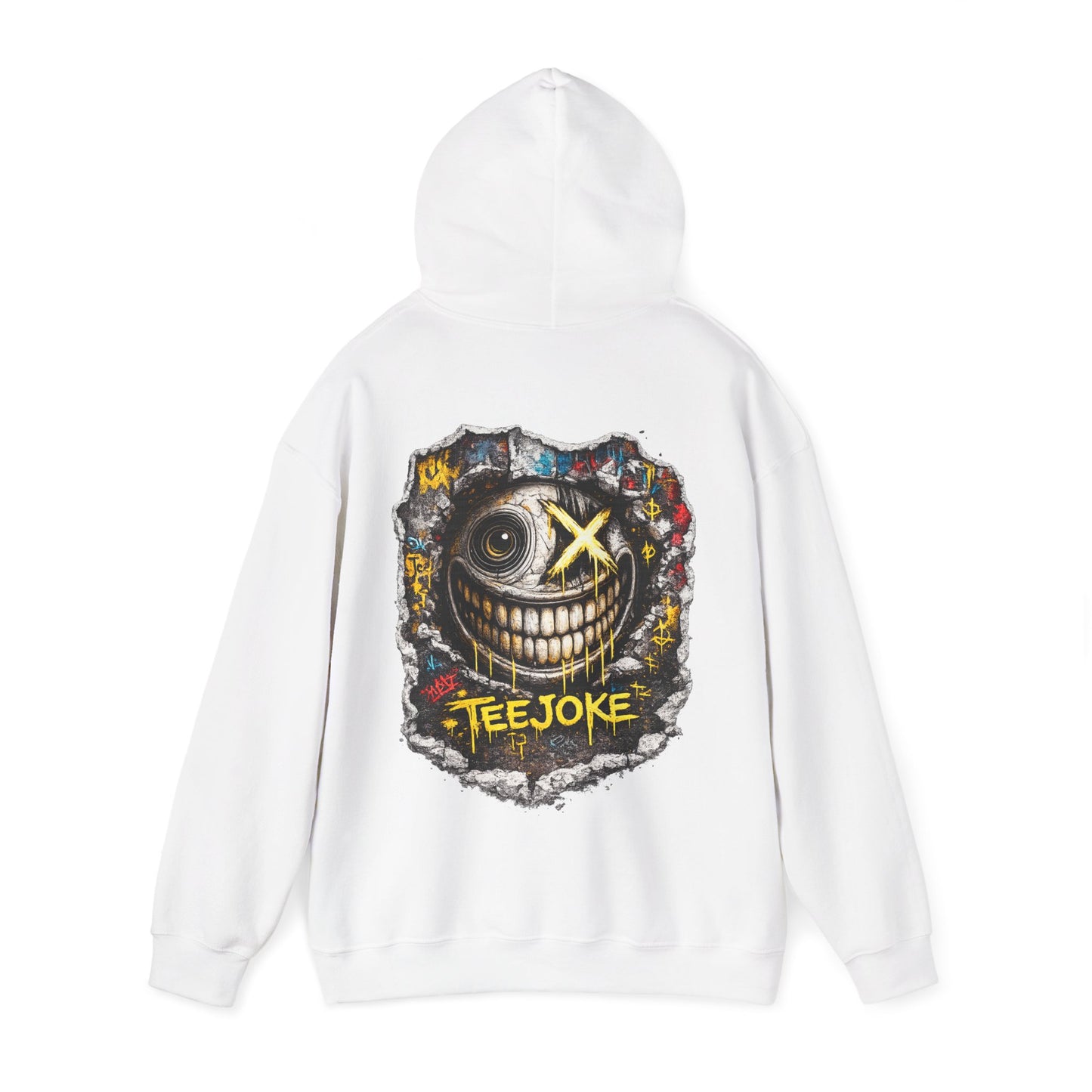 Sudadera TeeJoke “Broken Smile” – Street Art Chaos Hoodie