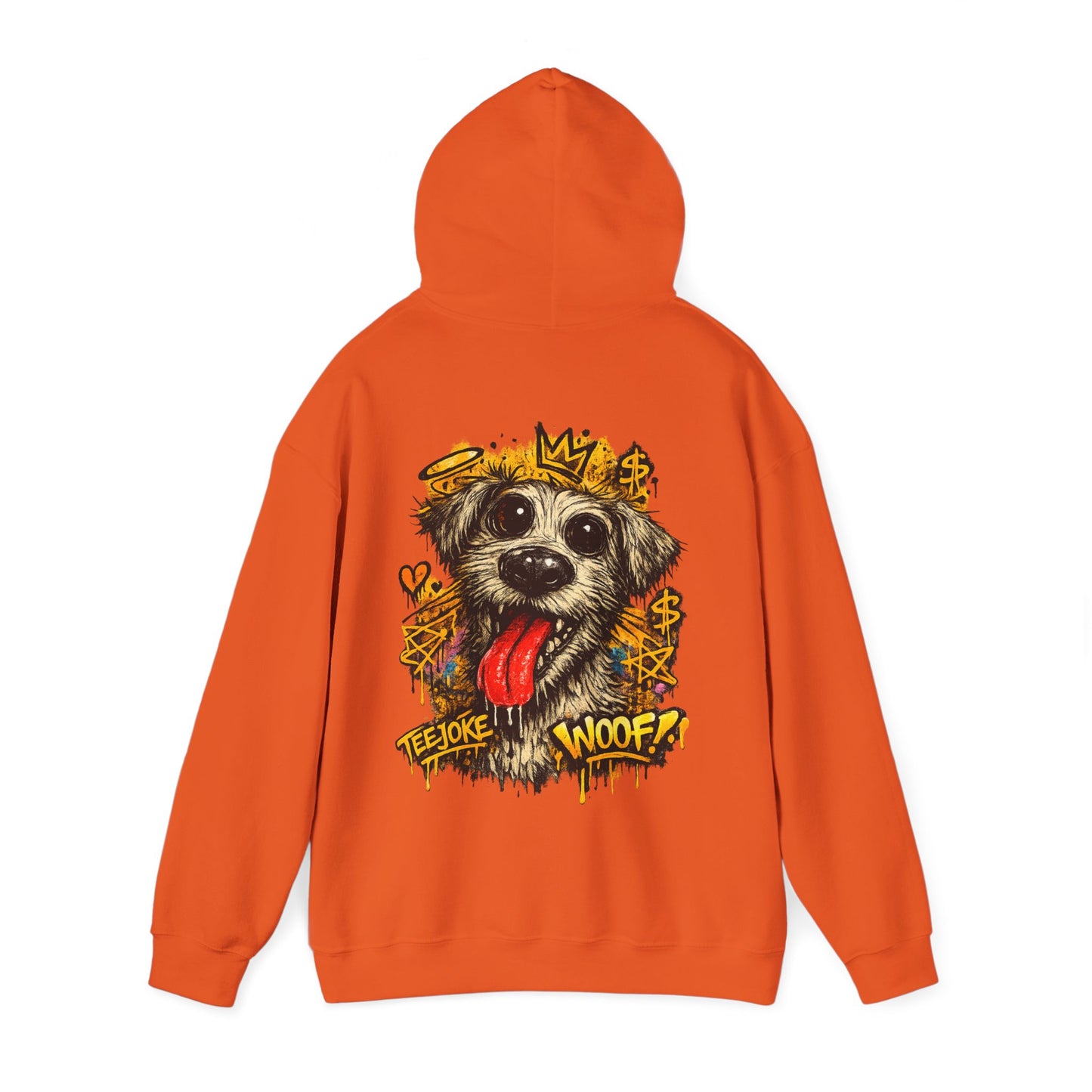TeeJoke Sweatshirt “Graffiti Dog – Woof!” – Street Art Hoodie 