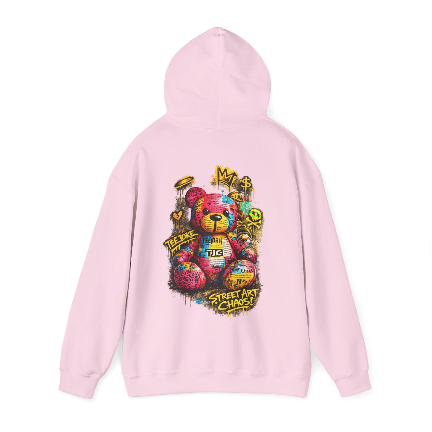 Street Art Teddy Hoodie — Colorful Graffiti Bear Sweatshirt