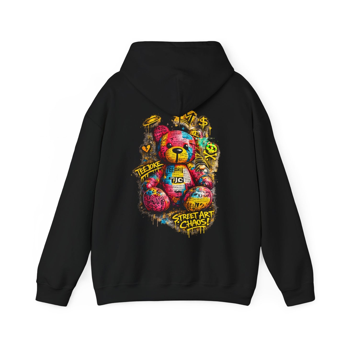 Street Art Teddy Hoodie — Colorful Graffiti Bear Sweatshirt