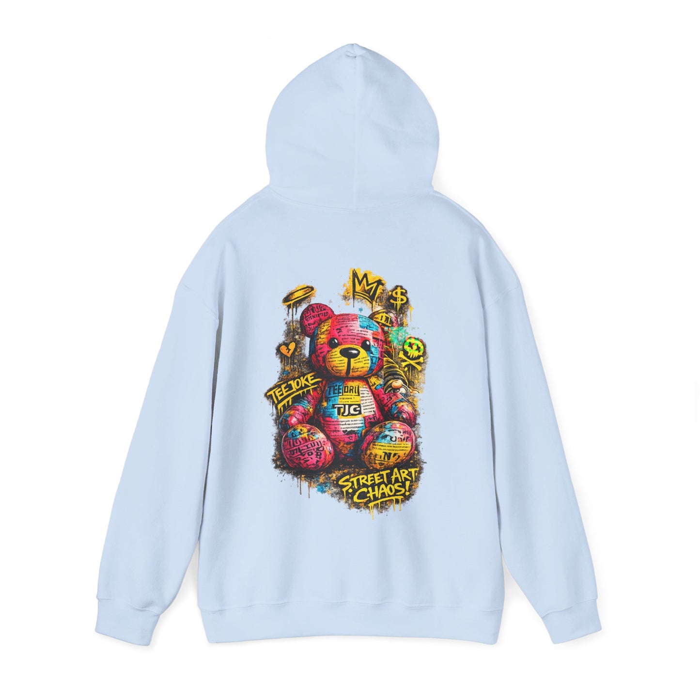 Street Art Teddy Hoodie — Colorful Graffiti Bear Sweatshirt
