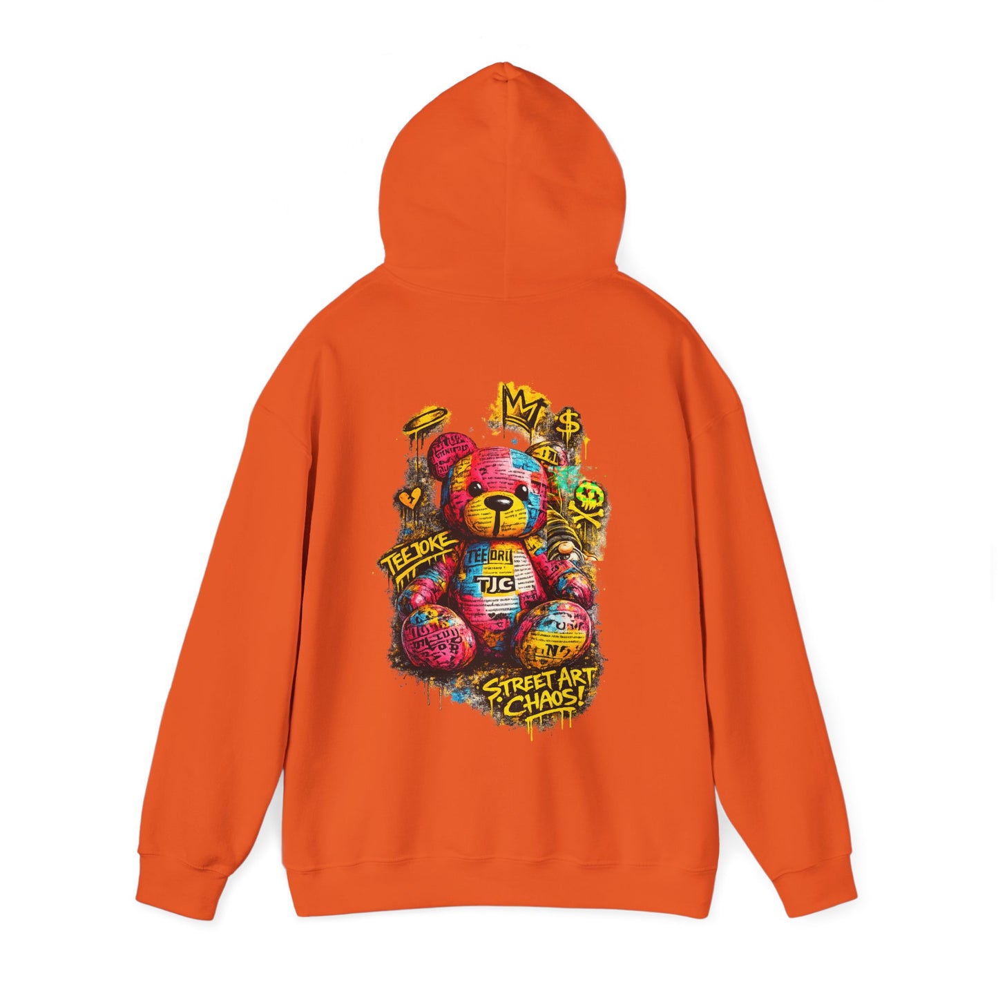 Street Art Teddy Hoodie — Colorful Graffiti Bear Sweatshirt
