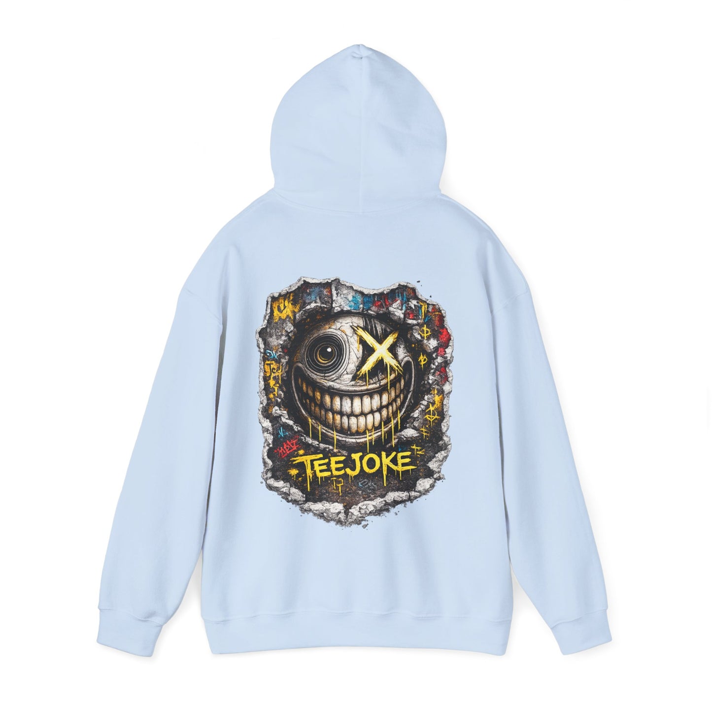 Sudadera TeeJoke “Broken Smile” – Street Art Chaos Hoodie