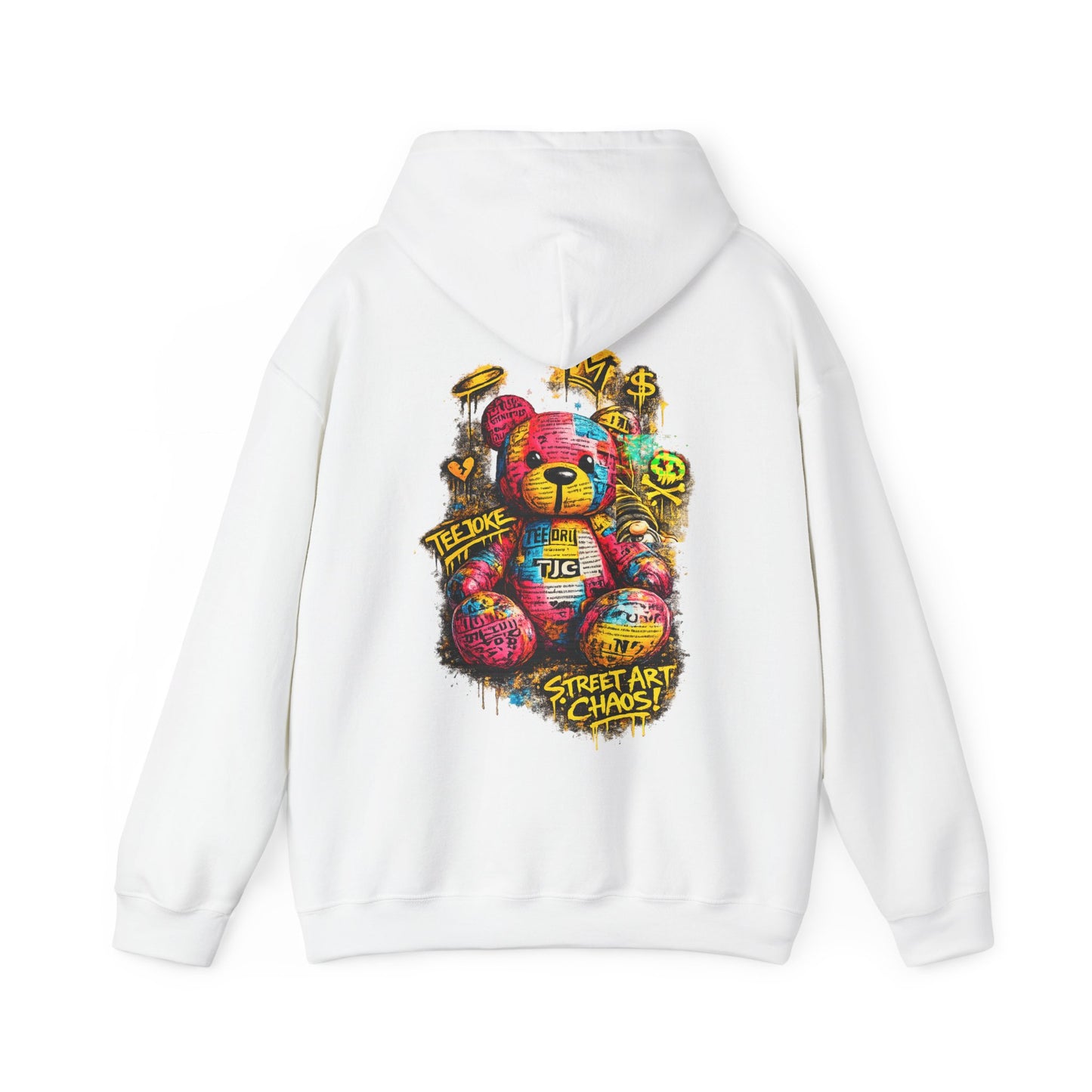 Street Art Teddy Hoodie — Colorful Graffiti Bear Sweatshirt